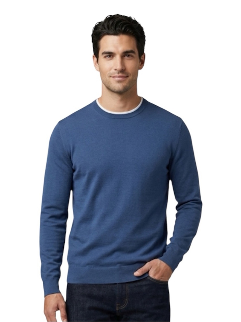 G/FORE Golf Crew Neck Sweater Wool Blue White Trim Long Sleeve Medium M
BB